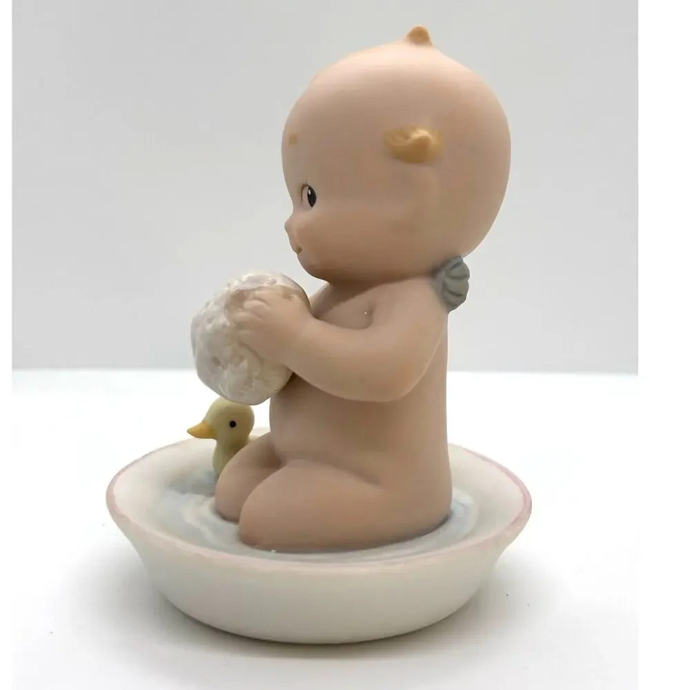 Adorable Vintage 1991 Enesco, Rose O'Neill Porcelain Kewpie Doll, Bath Time